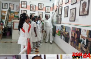 १५ ऑगस्टला चित्रकार प्रल्हाद ठक यांच्या वरोरा येथील कलादालनात स्वरक्ताने काढलेल्या चित्रांचे प्रदर्शन.