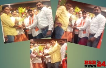 भाजपा के लोकसभा उमेदवार सुधीरभाऊ मुनगंटीवार का जंगी स्वागत.