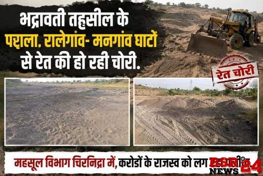 भद्रावती तहसील के पटाला, रालेगांव- मनगांव घाटों से रेत की हो रही चोरी